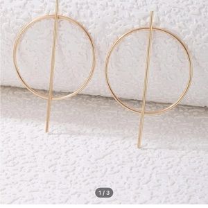 New geo earrings gold tone post style